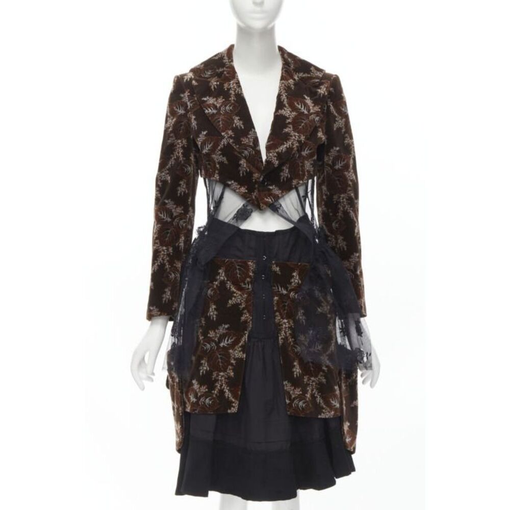 Comme Des Garcons Velvet Mesh Skirt Set